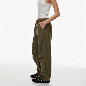 TNA Dark Olive Relaxed Drawstring Pants